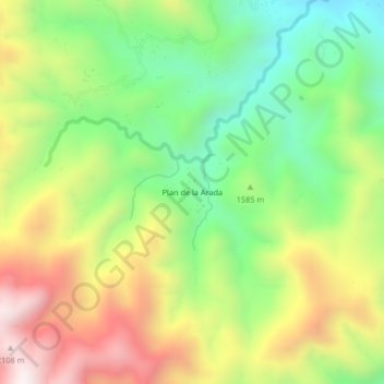 Carte topographique Plan de la Arada, altitude, relief