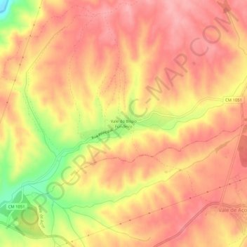 Carte topographique Vale do Bispo Fundeiro, altitude, relief