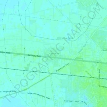 Carte topographique Dunne Ke, altitude, relief