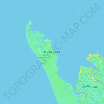 Carte topographique Port-Gentil, altitude, relief