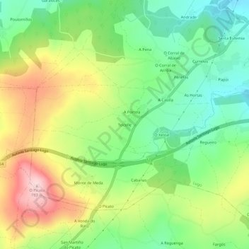 Carte topographique Teicelle, altitude, relief