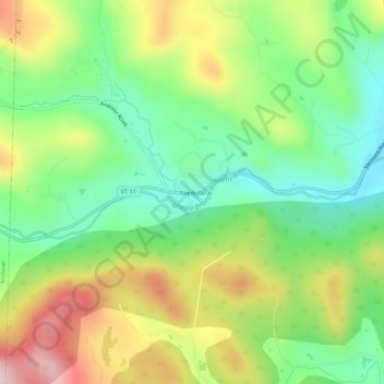 Carte topographique Reedville, altitude, relief