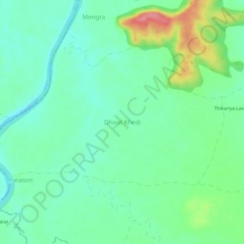 Carte topographique Dhoot Khedi, altitude, relief