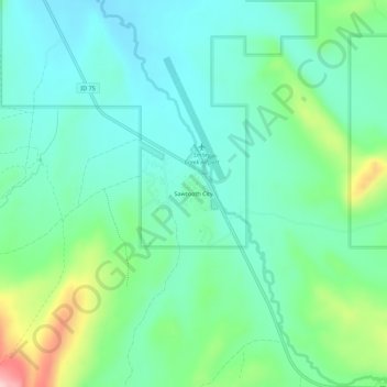 Carte topographique Sawtooth City, altitude, relief