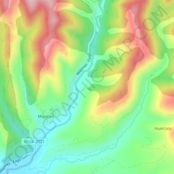Carte topographique Lavelan, altitude, relief