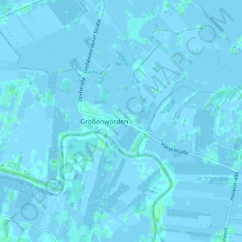 Carte topographique Helle, altitude, relief