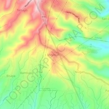 Carte topographique Mayasang, altitude, relief