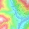 Carte topographique 锅边竹, altitude, relief