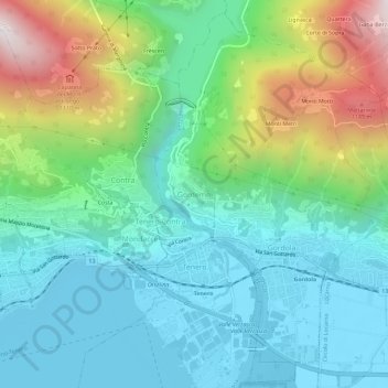 Carte topographique Gordemo, altitude, relief