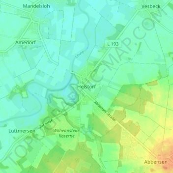 Carte topographique Helstorf, altitude, relief