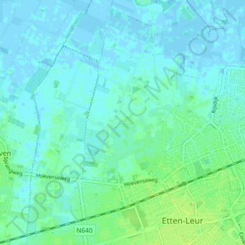 Carte topographique Goorstraat, altitude, relief