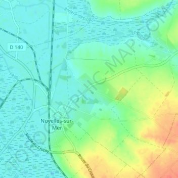 Carte topographique Nolette, altitude, relief
