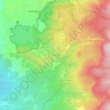 Carte topographique Negal, altitude, relief