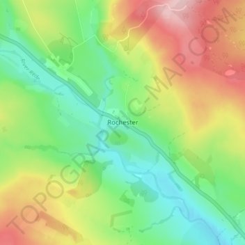 Carte topographique Rochester, altitude, relief