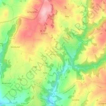 Carte topographique La Capelle-Bleys, altitude, relief
