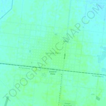 Carte topographique General Pinto, altitude, relief