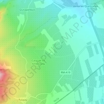 Carte topographique Los Ambrosios, altitude, relief