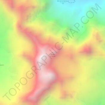 Carte topographique Nubi, altitude, relief