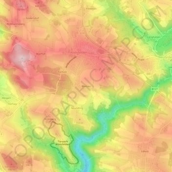 Carte topographique Blumau, altitude, relief