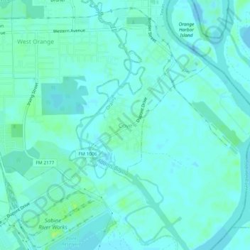 Carte topographique Cove, altitude, relief