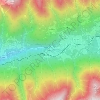 Carte topographique Gagnone, altitude, relief