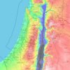 Carte topographique Cisjordanie, altitude, relief