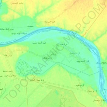 Carte topographique Yathrib, altitude, relief