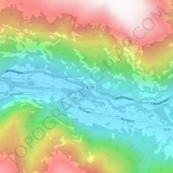 Carte topographique Ljøsne, altitude, relief