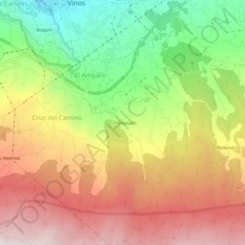 Carte topographique Cortelanado, altitude, relief
