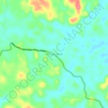 Carte topographique Mangkawuk, altitude, relief