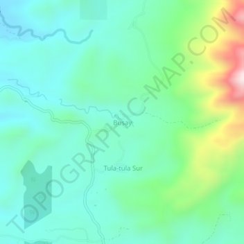 Carte topographique Busay, altitude, relief