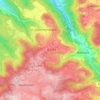 Carte topographique Schweizerhof, altitude, relief