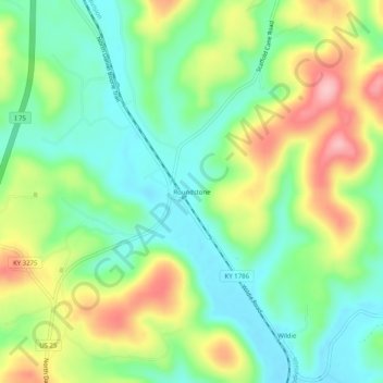 Carte topographique Roundstone, altitude, relief