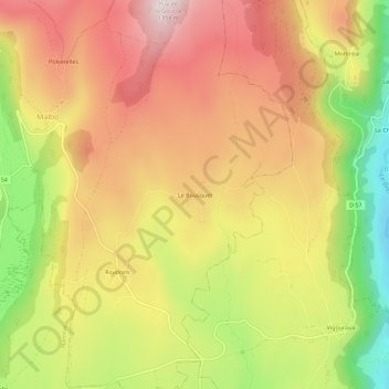 Carte topographique Le Bousquet, altitude, relief