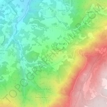 Carte topographique Linhares, altitude, relief