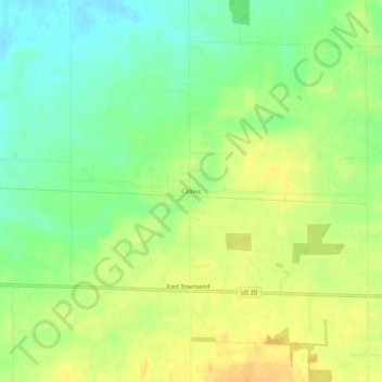 Carte topographique Collins, altitude, relief