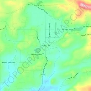 Carte topographique Fargher Lake, altitude, relief