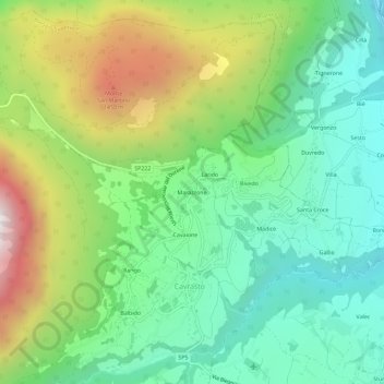 Carte topographique Marazzone, altitude, relief