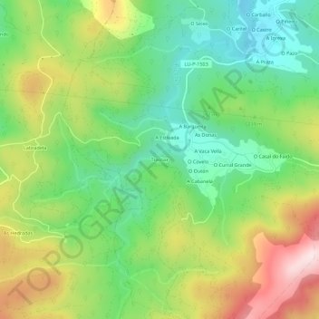 Carte topographique Trasbar, altitude, relief