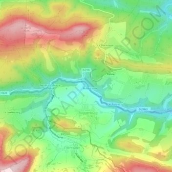 Carte topographique Sägemühle, altitude, relief