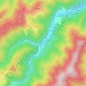 Carte topographique Caps, altitude, relief