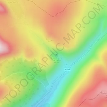 Carte topographique Grey Mare's Tail, altitude, relief