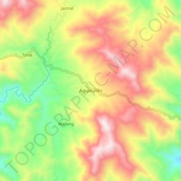 Carte topographique Aguinaldo, altitude, relief