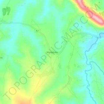 Carte topographique Mangatany, altitude, relief