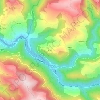 Carte topographique Crays, altitude, relief
