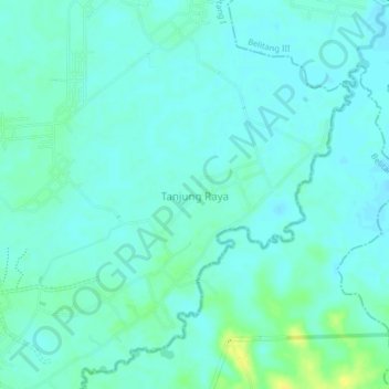 Carte topographique Tanjung Raya, altitude, relief