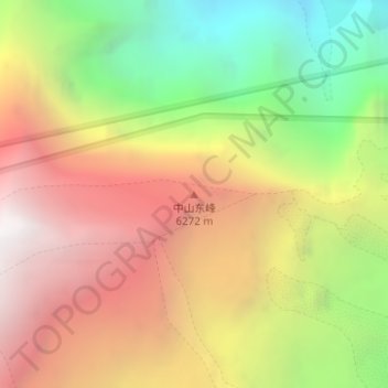 Carte topographique 中山东峰, altitude, relief