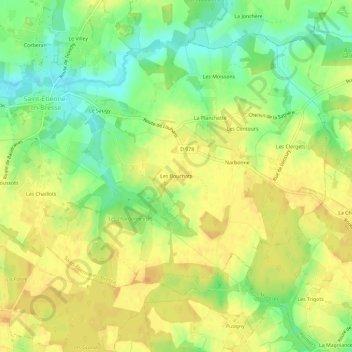 Carte topographique Les Bouchats, altitude, relief