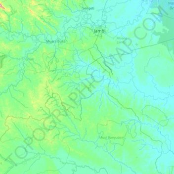 Carte topographique Bahar Selatan, altitude, relief