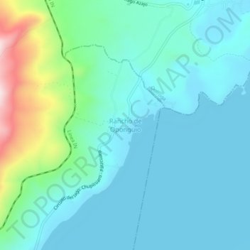 Carte topographique Rancho de Oponguio, altitude, relief